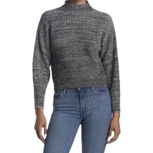 NWT Abound Marled Sweater Women's Size Medium Mock Neck Knit Black/White